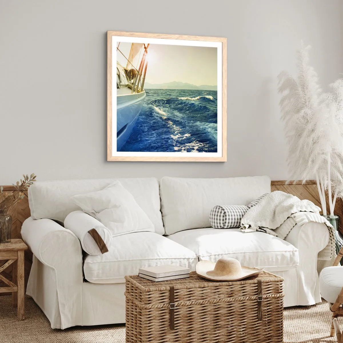 Plakát v rámu světlý dub - Za dobrodružstvím - 60x60 cm