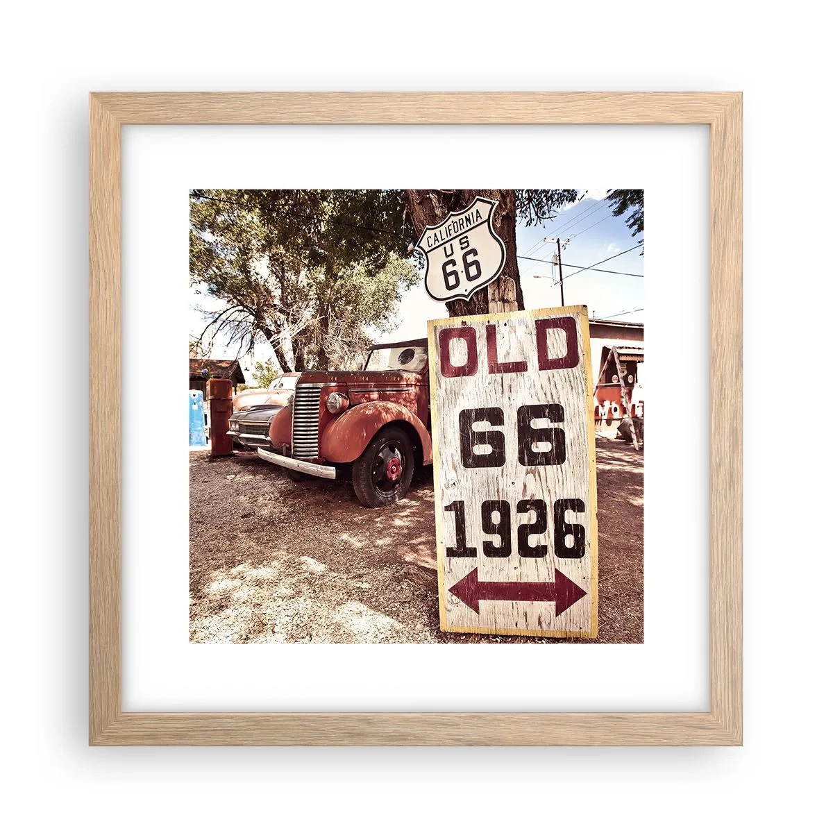 Plakát v rámu světlý dub - Legenda americké provincie - 30x30 cm