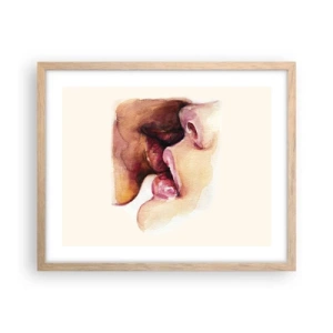 Plakát v rámu světlý dub - Jako noc a den, země a nebe - 50x40 cm