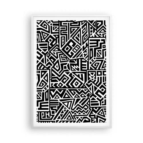 Plakát v bílém rámu - Předkolumbovská kompozice - 70x100 cm