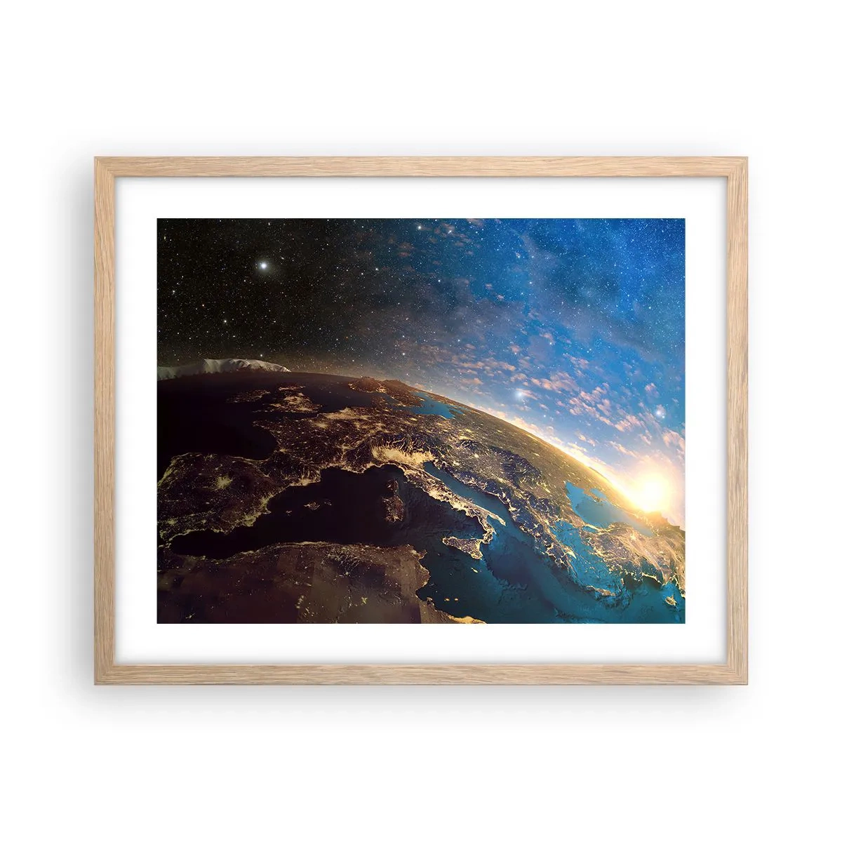 Plakát v rámu světlý dub - Podívejme se na sebe s odstupem - 50x40 cm