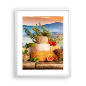 Plakát v bílém rámu - Italská radost ze života - 40x50 cm