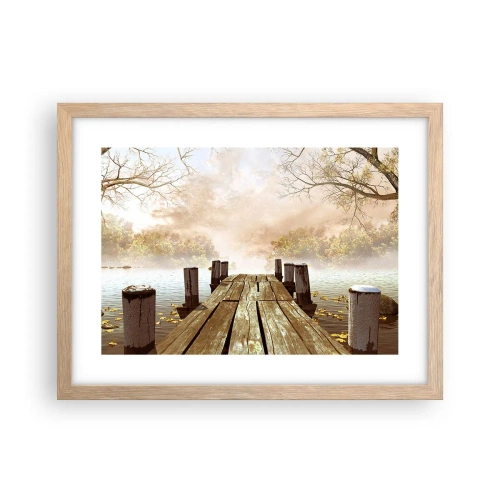 Plakát v rámu světlý dub - Jemný smutek podzimu - 40x30 cm