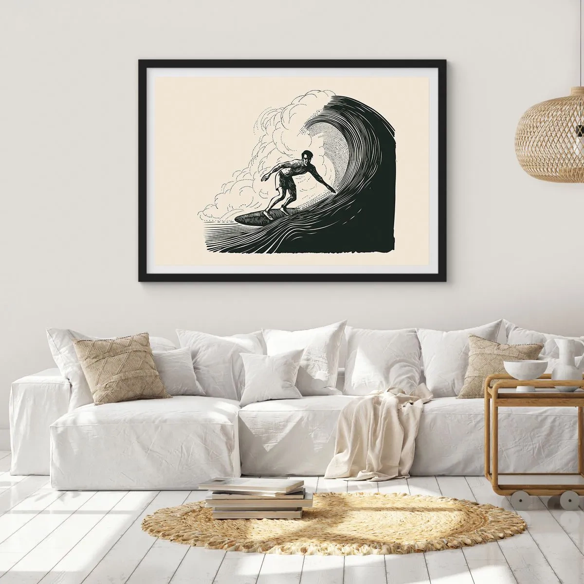 Plakát v černém rámu - Král vln - 70x50 cm