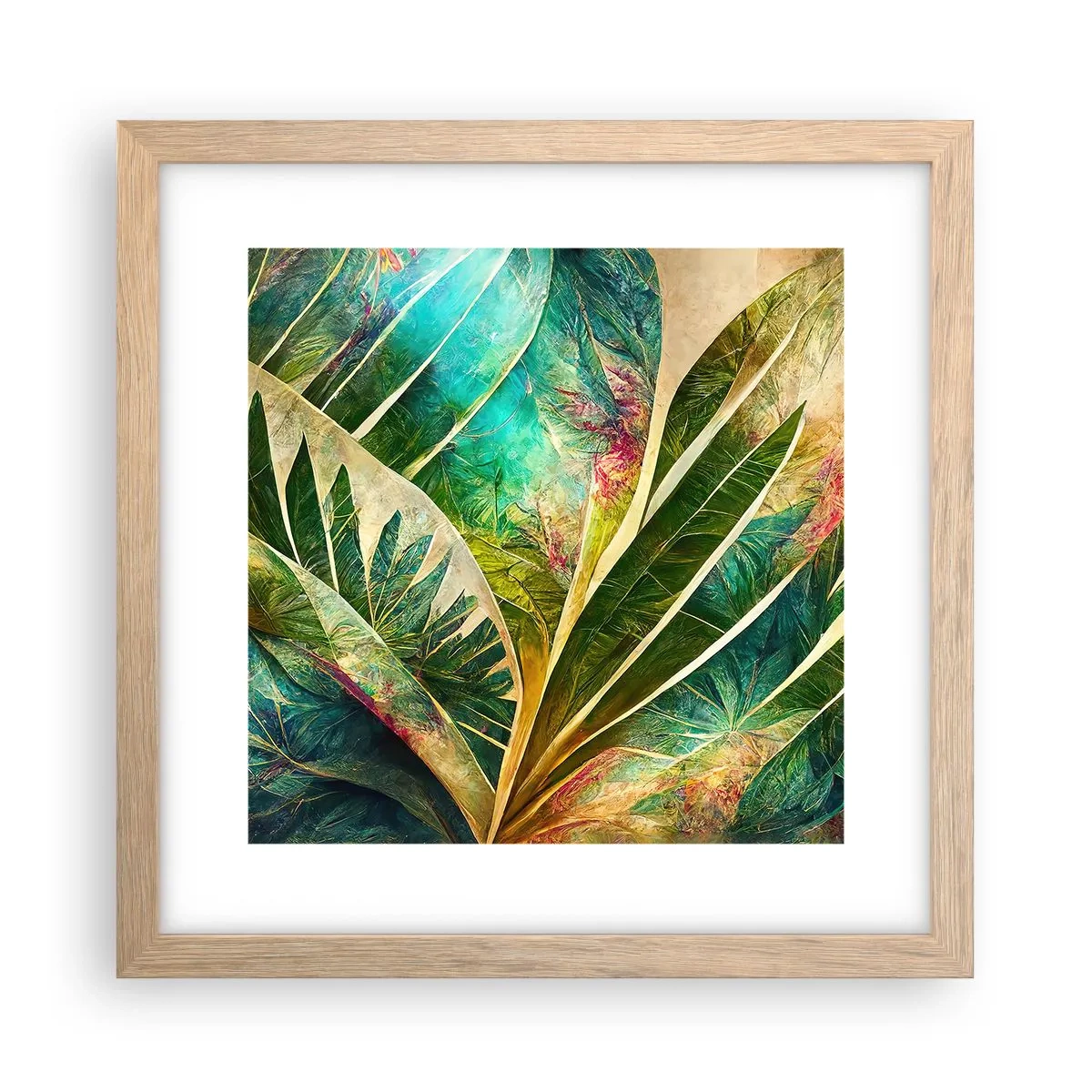 Plakát v rámu světlý dub - Barvy tropů - 30x30 cm