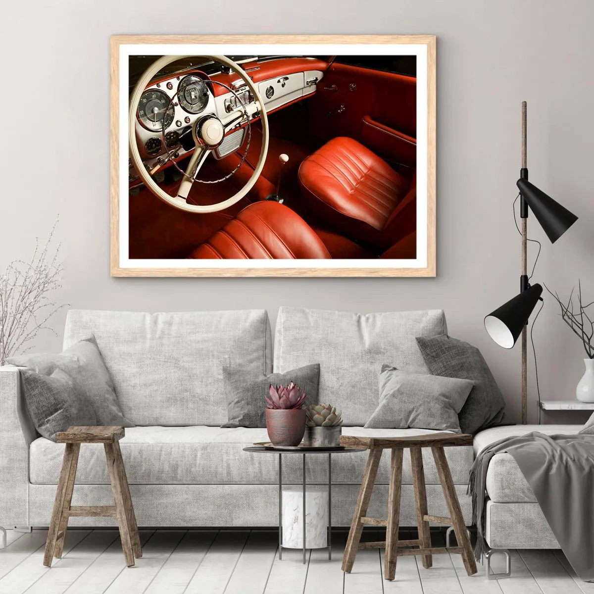 Plakát v rámu světlý dub - Luxus ve stylu vintage - 40x30 cm