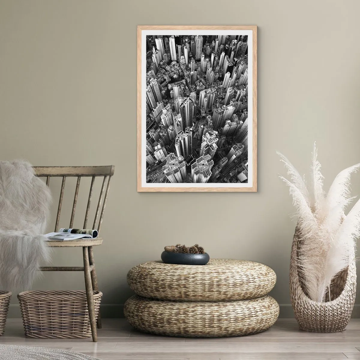 Plakát v rámu světlý dub - Stále výš a výš - 70x100 cm