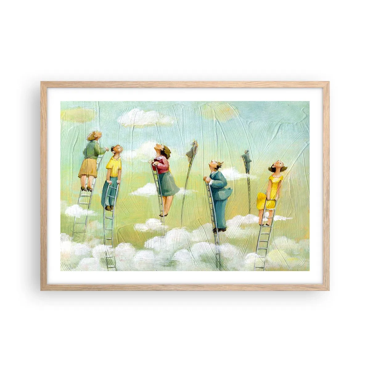 Plakát v rámu světlý dub - Za svým snem - 70x50 cm