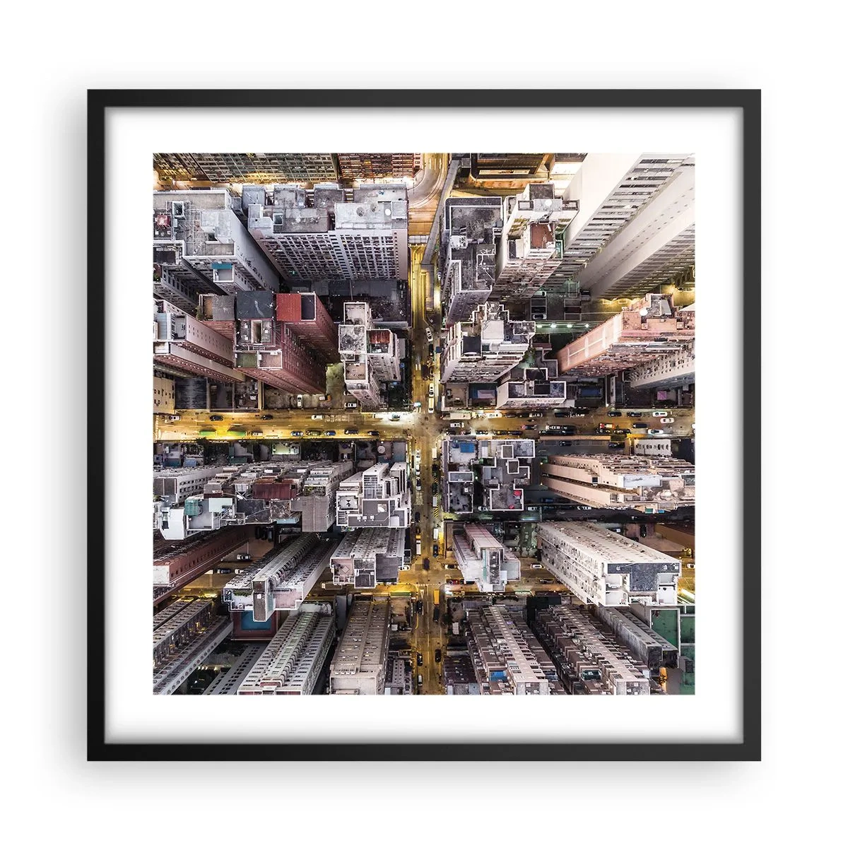 Plakát v černém rámu - Pozdrav z Hongkongu - 50x50 cm