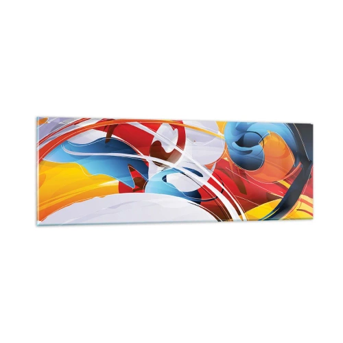 Obraz na skle - Tanec živlů - 90x30 cm