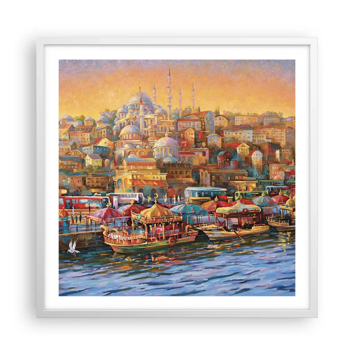 Plakát v bílém rámu - Istanbulský příběh - 60x60 cm