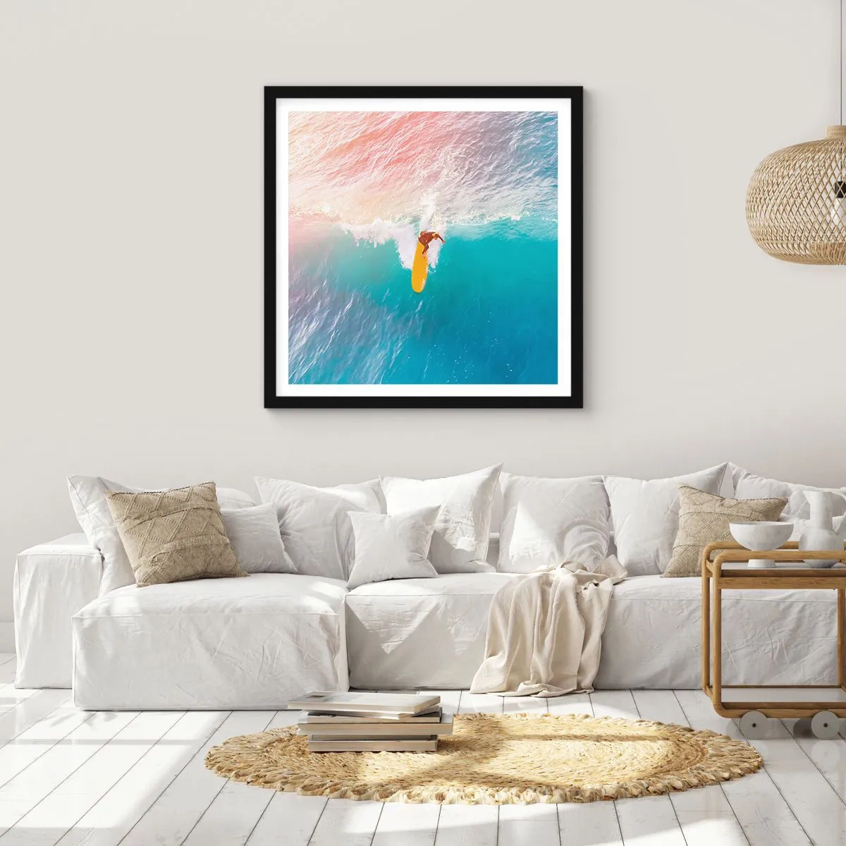 Plakát v černém rámu - Oceanický jezdec - 30x30 cm