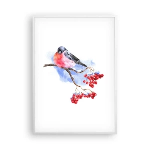 Plakát v bílém rámu - Barevná zima - 70x100 cm