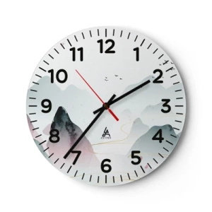 Nástěnné hodiny - Přes vrcholy - 30x30 cm