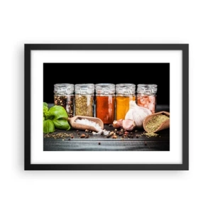 Plakát v černém rámu - Aby měl život chuť - 40x30 cm