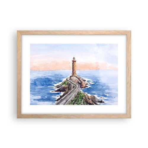 Plakát v rámu světlý dub - Tváří v tvář moři - 40x30 cm