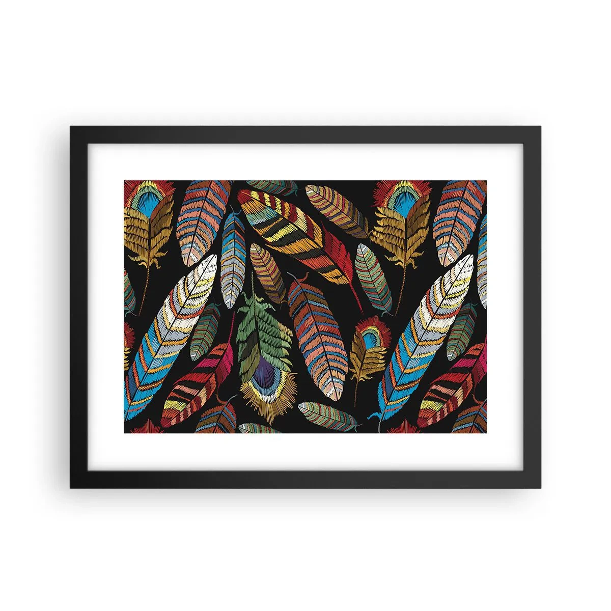 Plakát v černém rámu - Ptačí karneval - 40x30 cm