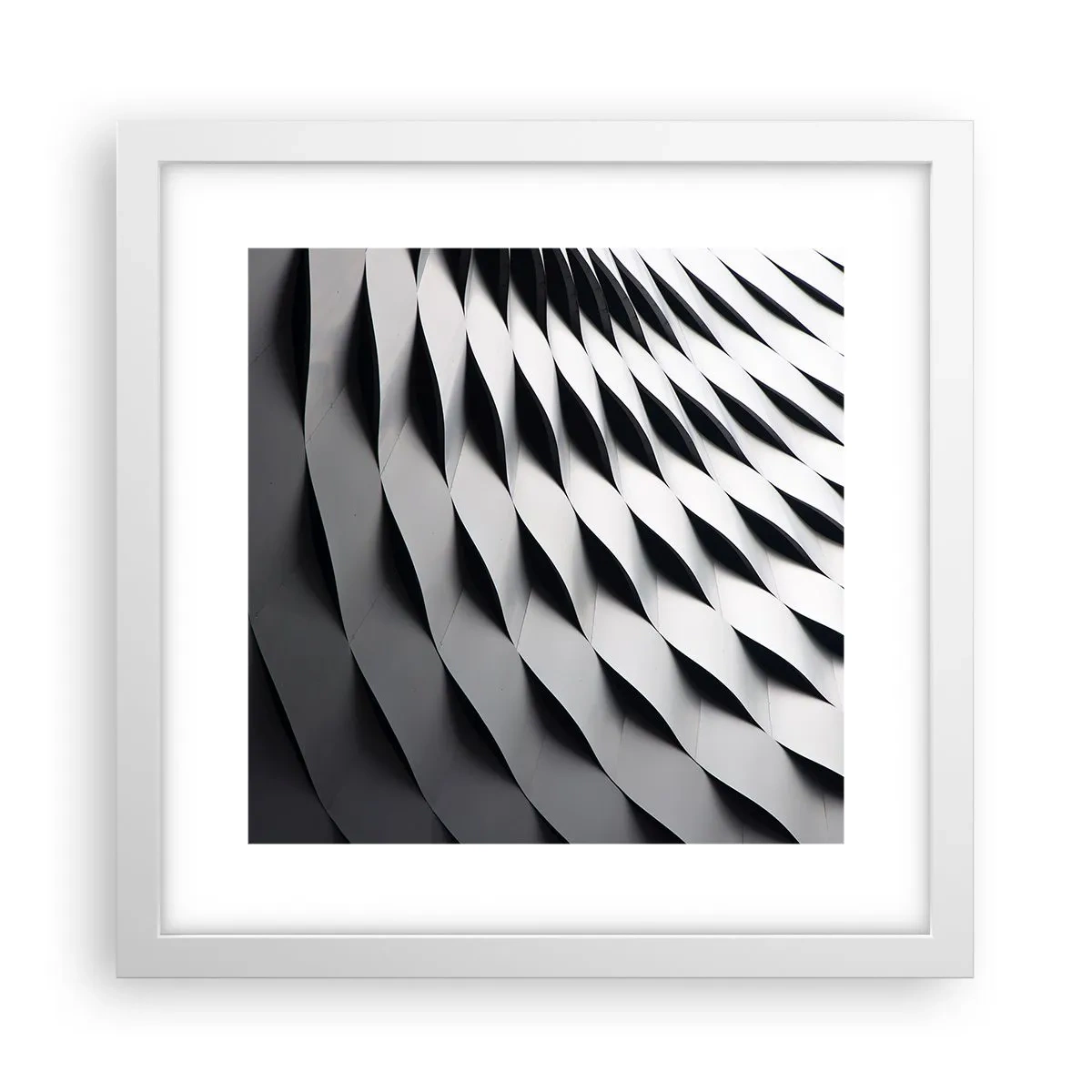 Plakát v bílém rámu - Na hladině vln - 30x30 cm