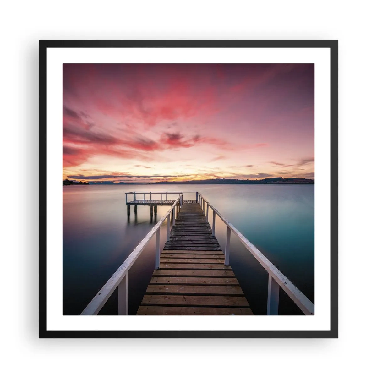 Plakát v černém rámu - Jemný plamen večera - 60x60 cm