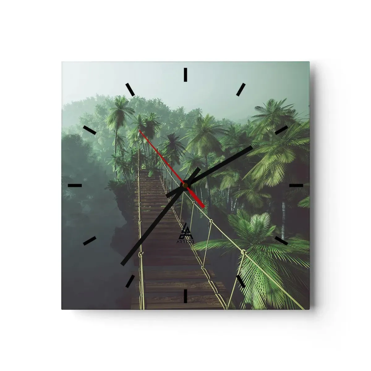 Nástěnné hodiny - U vodopádu zeleně - 30x30 cm