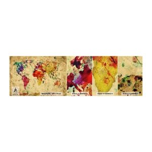 Fototapeta Vzorek Standard Eco - Život je barevný jako papír mapy - Mapa světa, Kontinenty, Cestování - 100x30 cm
