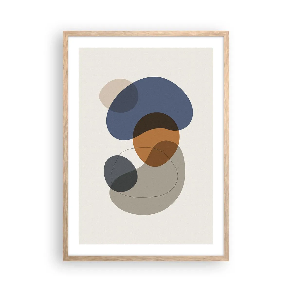 Plakát v rámu světlý dub - Kapky barev - 50x70 cm