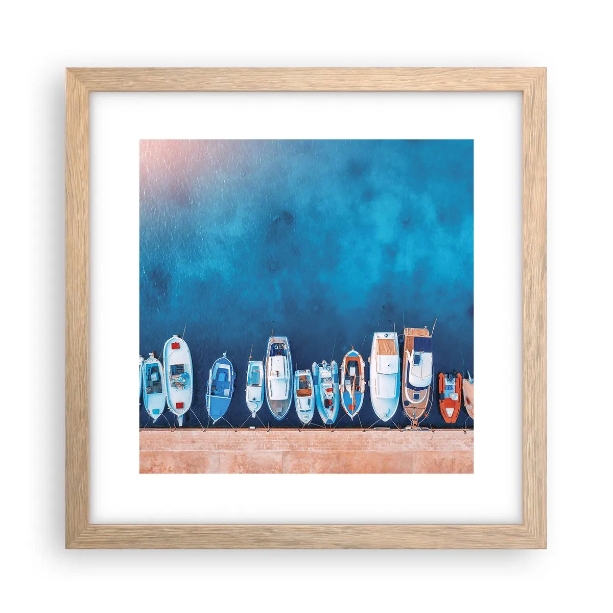 Plakát v rámu světlý dub - V řadě za sebou - 30x30 cm