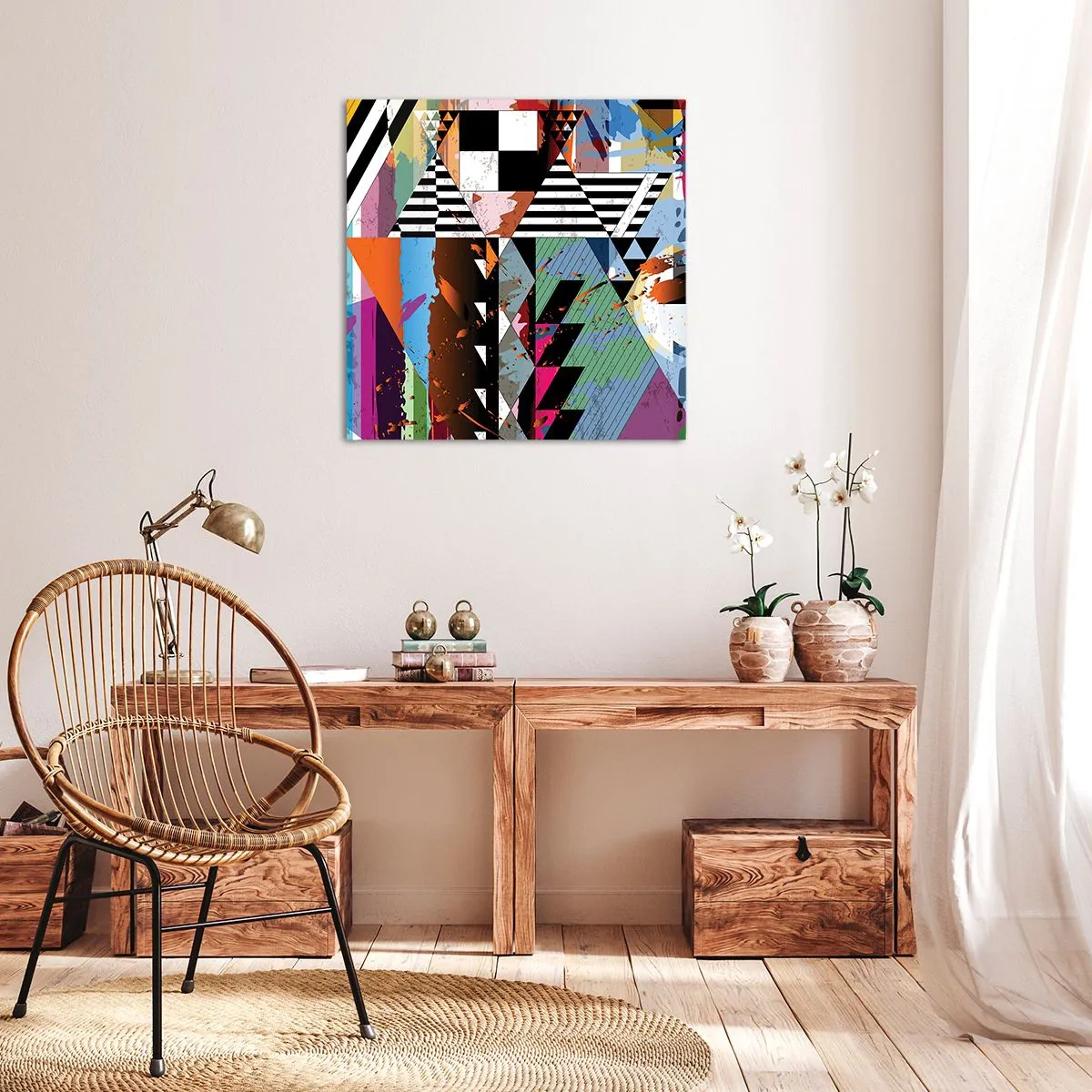 Obraz na plátně - Geometricky a organicky - 50x50 cm