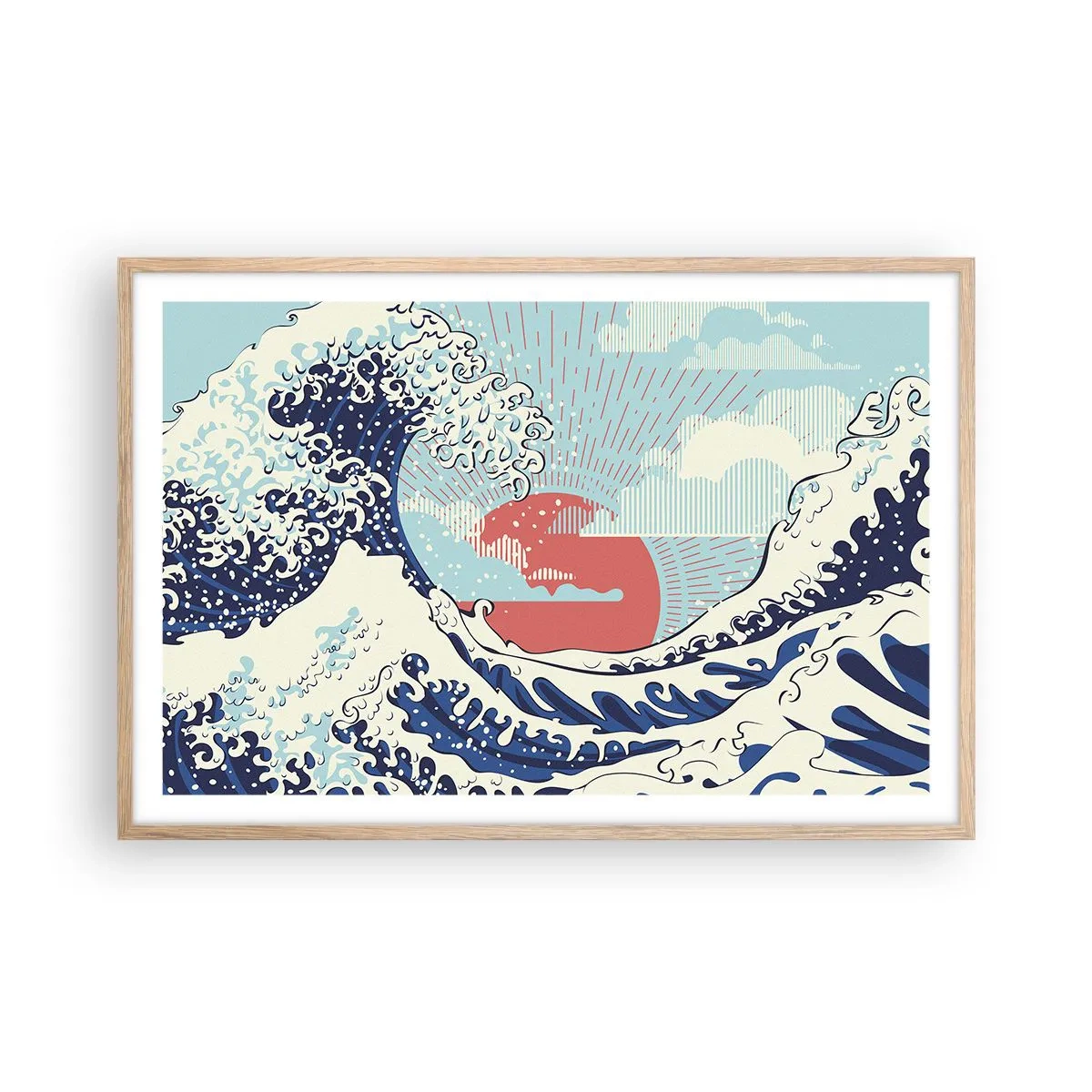 Plakát v rámu světlý dub - Z japonských inspirací - 91x61 cm