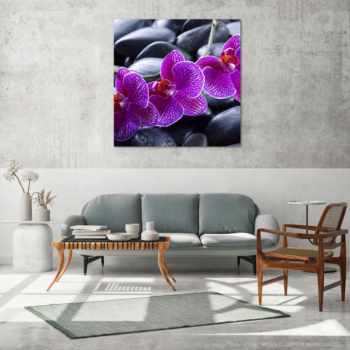 Obraz na skle - Kameny se rozzářily nadšením - 60x60 cm