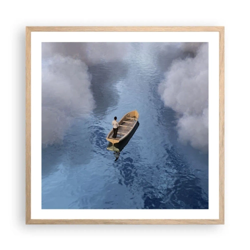 Plakát v rámu světlý dub - Život – cesta – nejistota - 60x60 cm