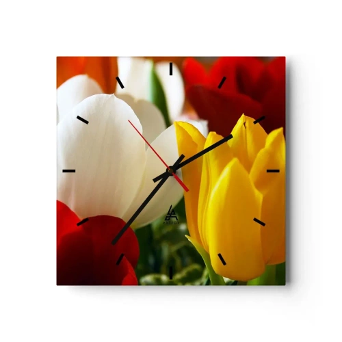 Nástěnné hodiny - Tulipánová horečka - 40x40 cm