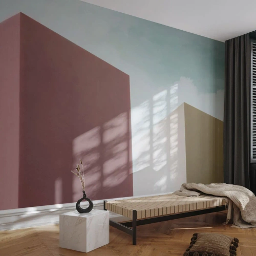 Fototapeta Premium Canvas - Geometrie slunečného léta - Budovy, Architektura, Trojrozměrný - 400x280 cm