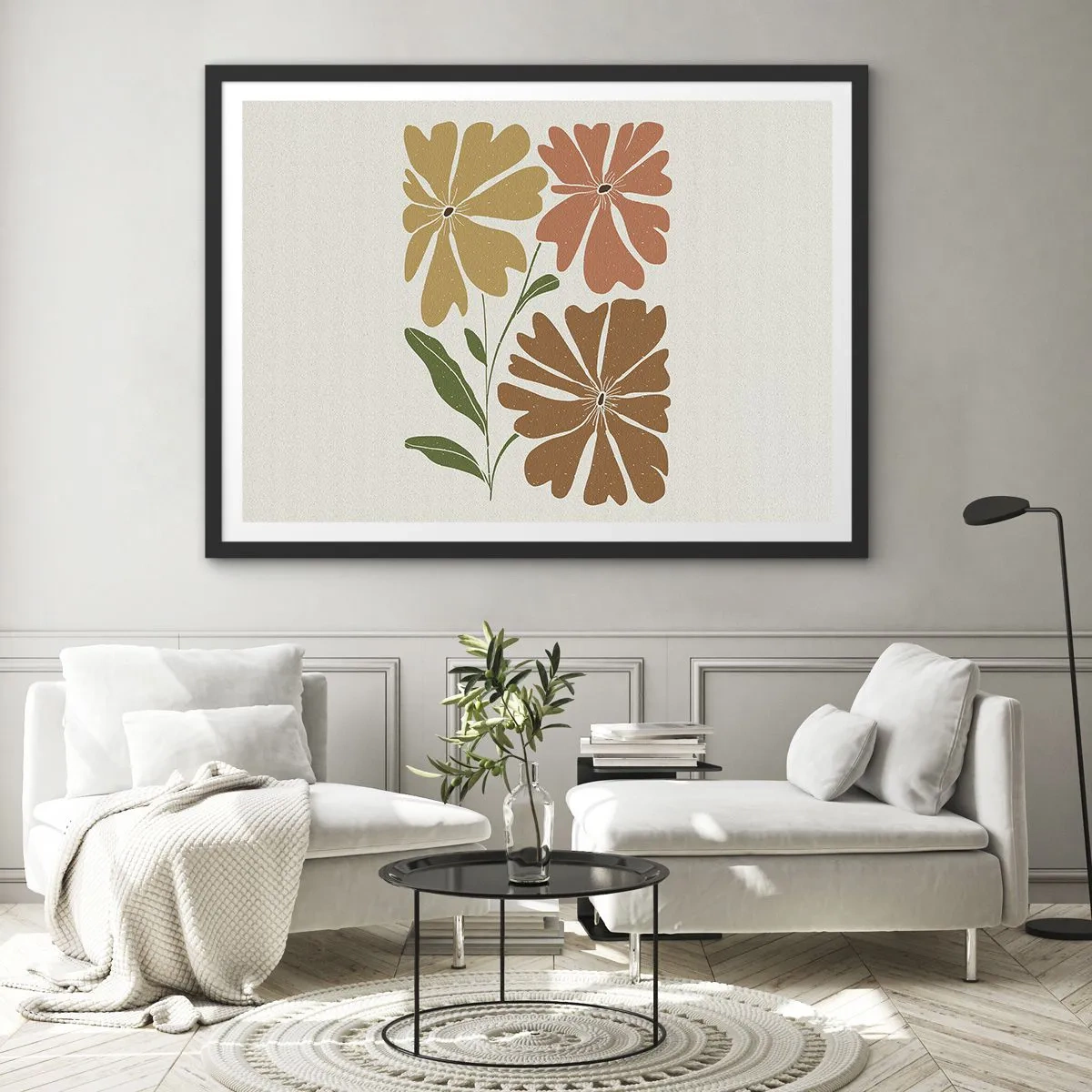 Plakát v černém rámu - Příroda a geometrie - 100x70 cm