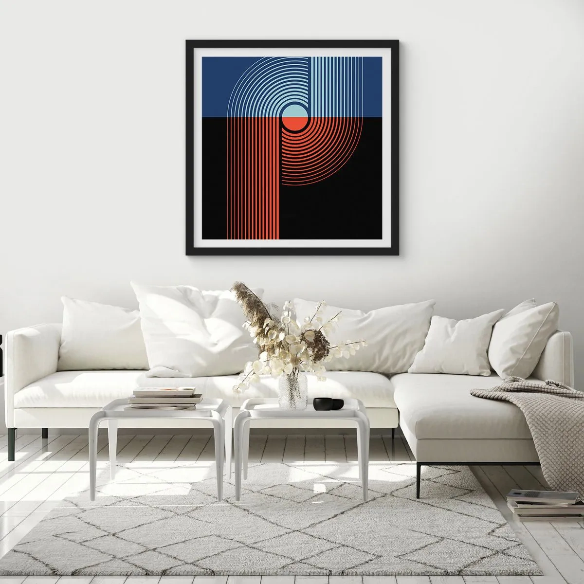 Plakát v černém rámu - V geometrickém objetí - 30x30 cm