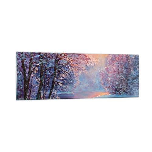 Obraz na skle - Barvy zimy - 90x30 cm