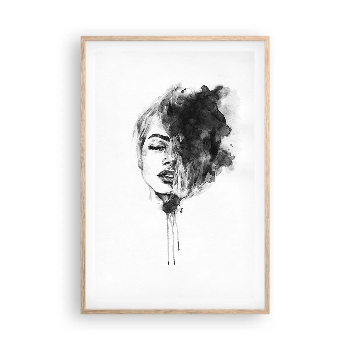 Plakát v rámu světlý dub - O čem sní dívka - 61x91 cm