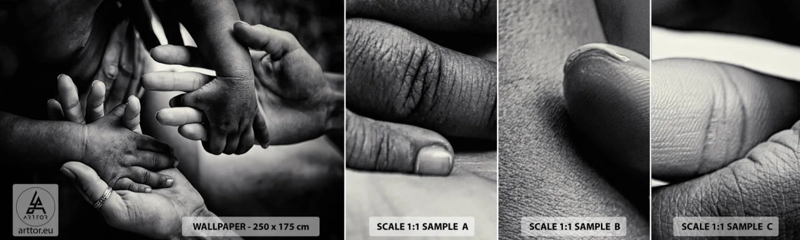 Vzor Fototapety Samolepicí Deluxe Sticker - Být člověkem - Ruce, Lidé, Milovat - 100x30 cm