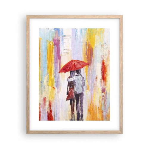 Plakát v rámu světlý dub - Ať prší dál - 40x50 cm