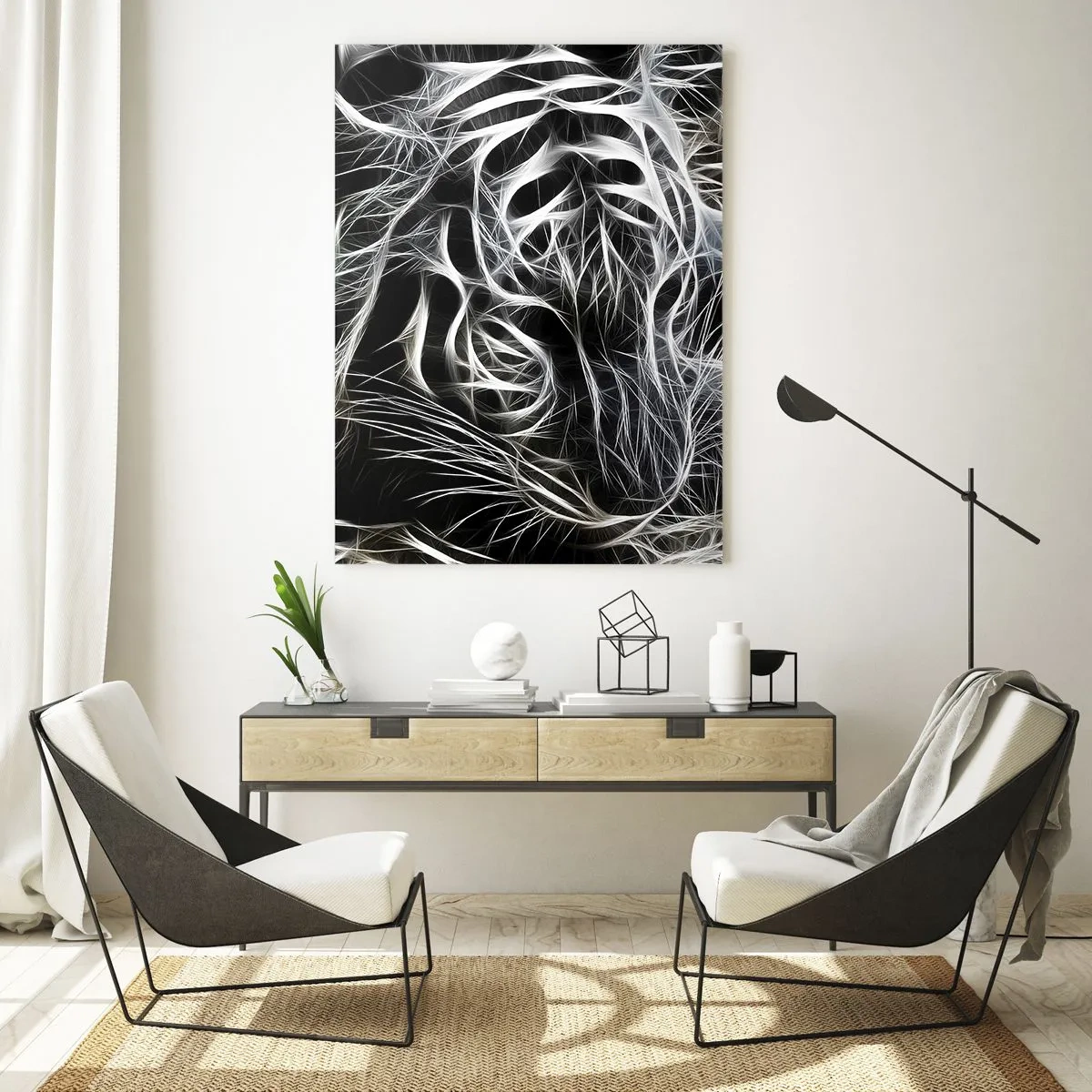 Obraz na skle - Studie kočičí lehkosti - 50x70 cm