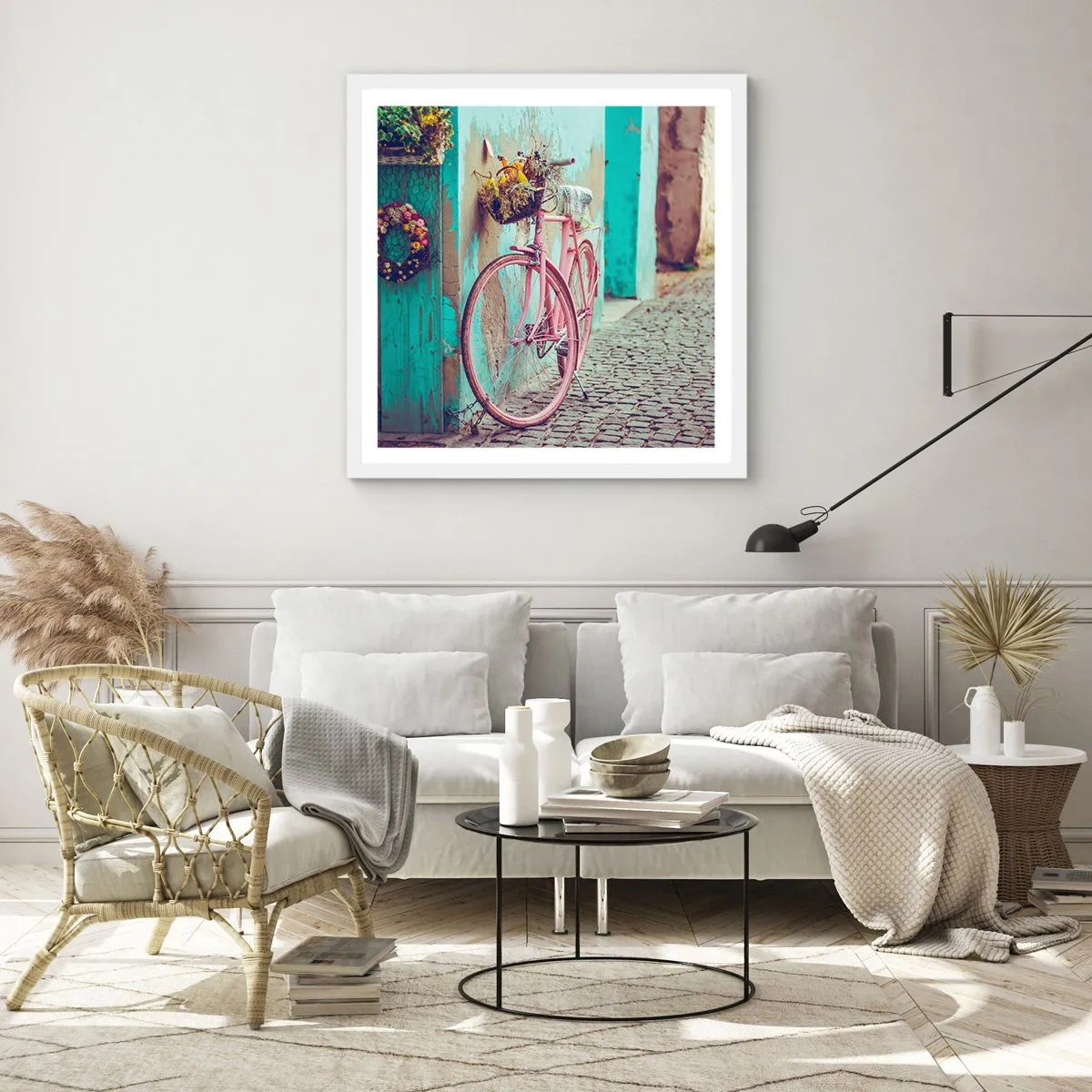 Plakát v bílém rámu - Hned se vrátím - 60x60 cm