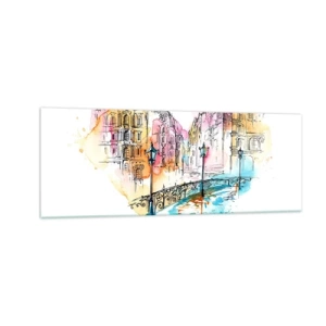 Obraz na skle - Srdce města - 140x50 cm