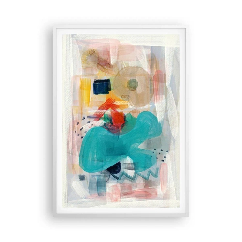 Plakát v bílém rámu - Barevná hra - 70x100 cm