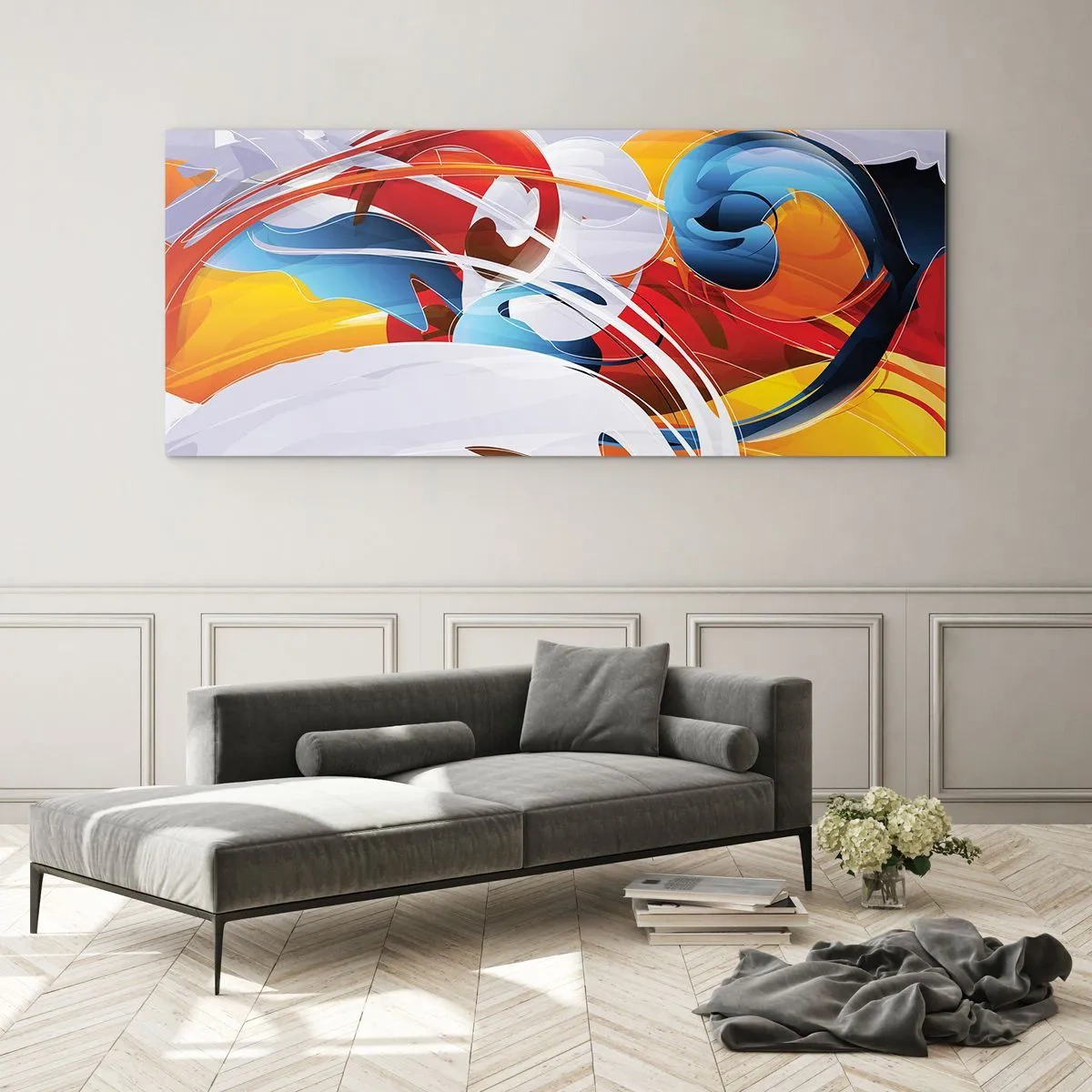 Obraz na skle - Tanec živlů - 120x50 cm