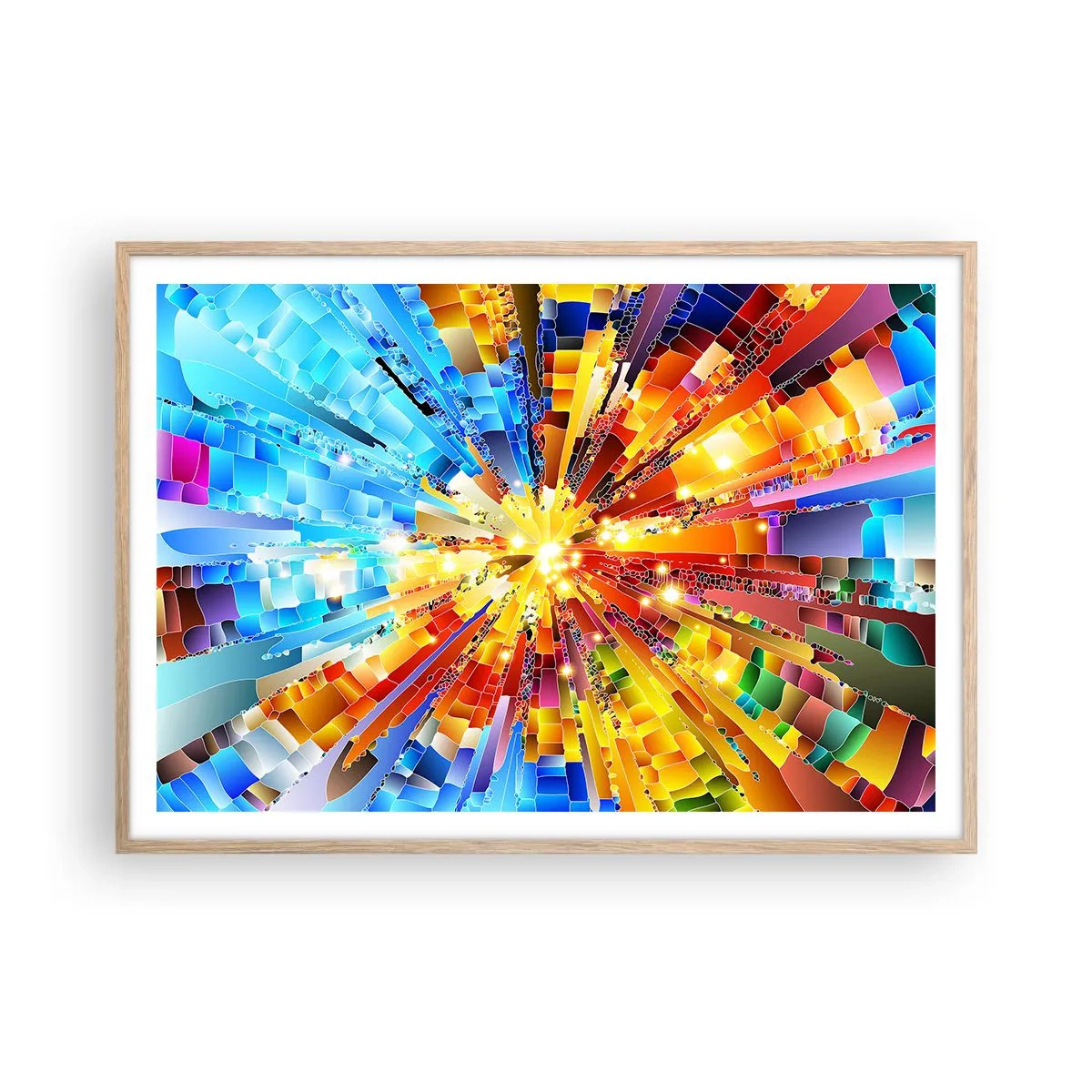 Plakát v rámu světlý dub - In medias res - 100x70 cm