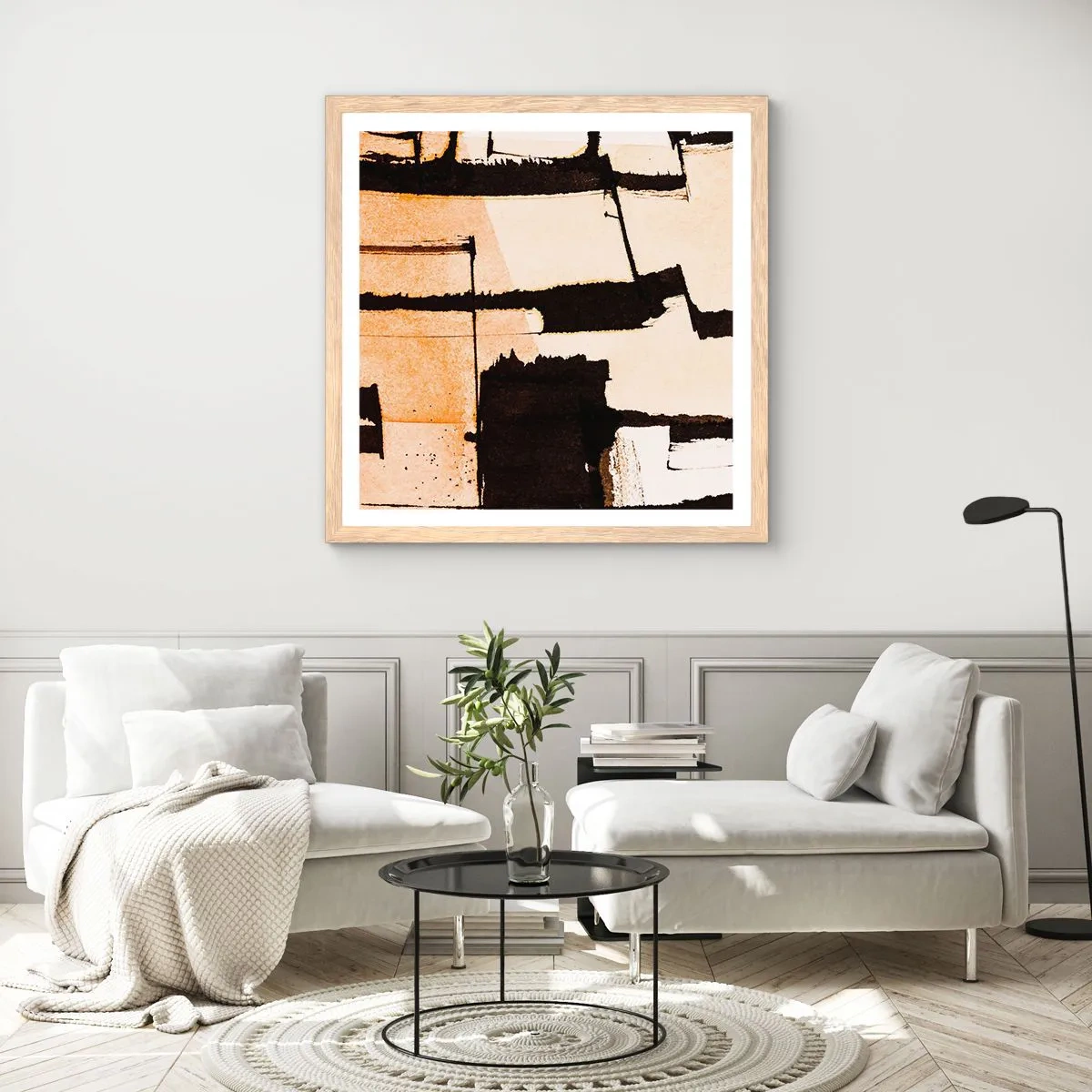 Plakát v rámu světlý dub - Avšak pořádek - 60x60 cm