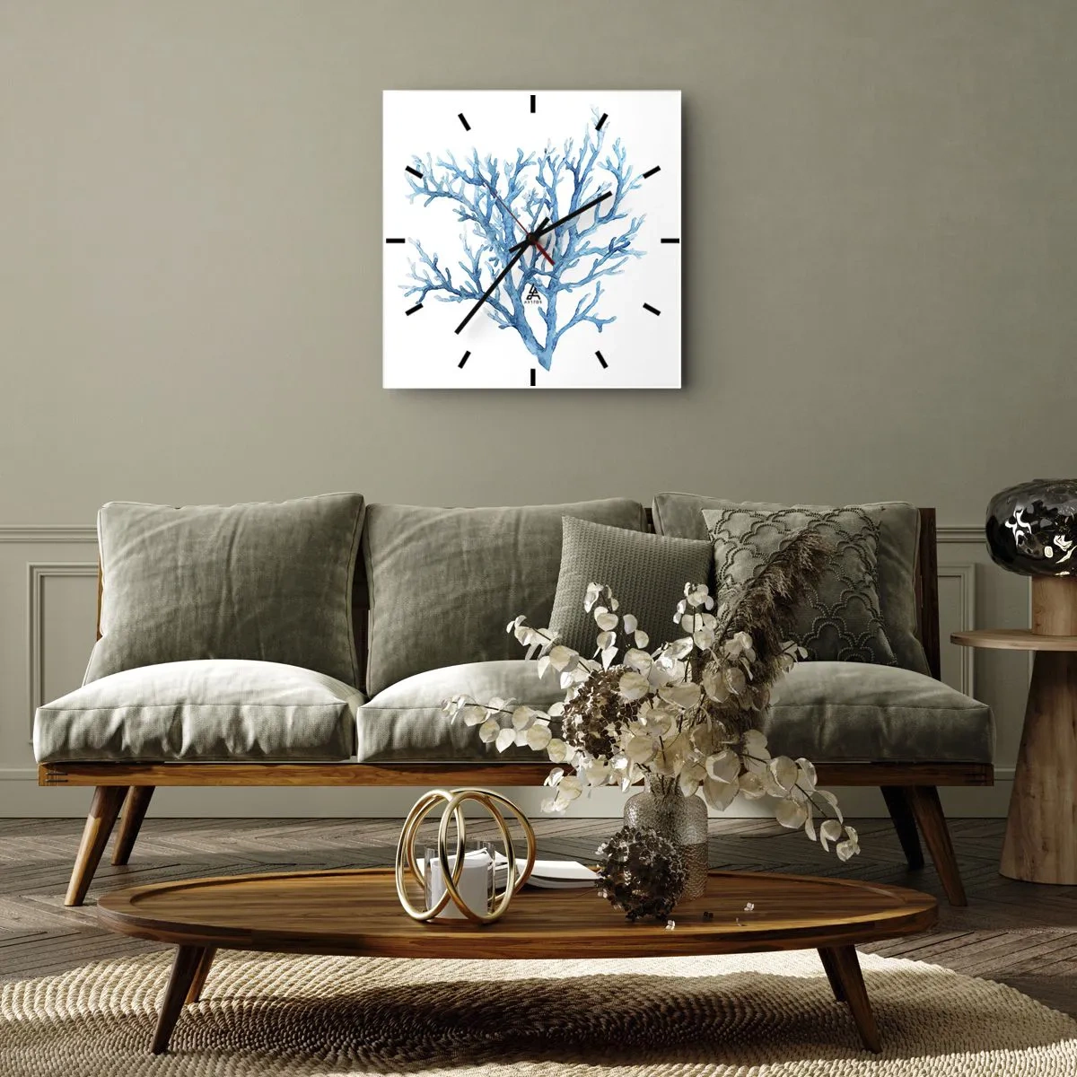 Nástěnné hodiny - Mořský filigrán - 40x40 cm