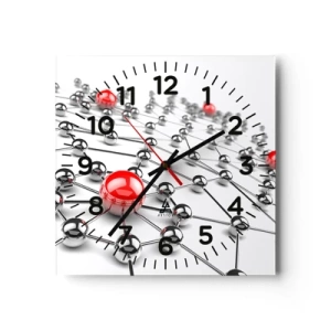 Nástěnné hodiny - Stříbrná síť - 40x40 cm