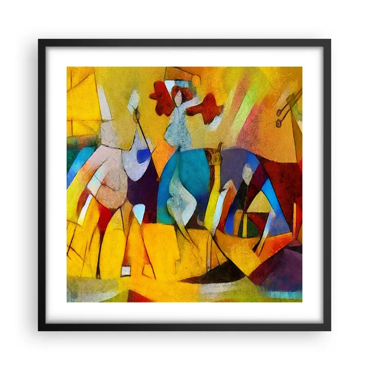 Plakát v černém rámu - Slunce - život - radost - 50x50 cm