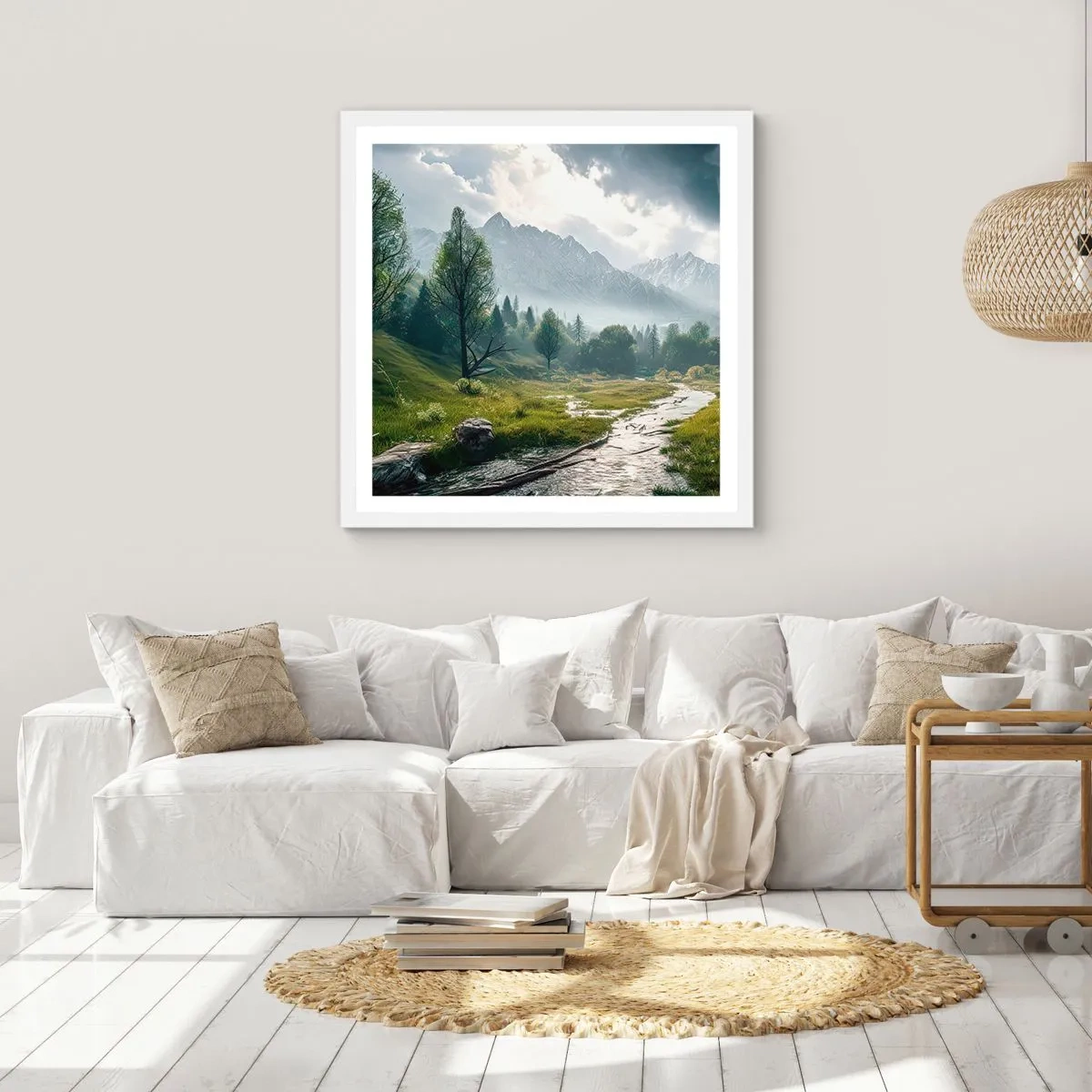 Plakát v bílém rámu - Tam a zpět - 40x40 cm